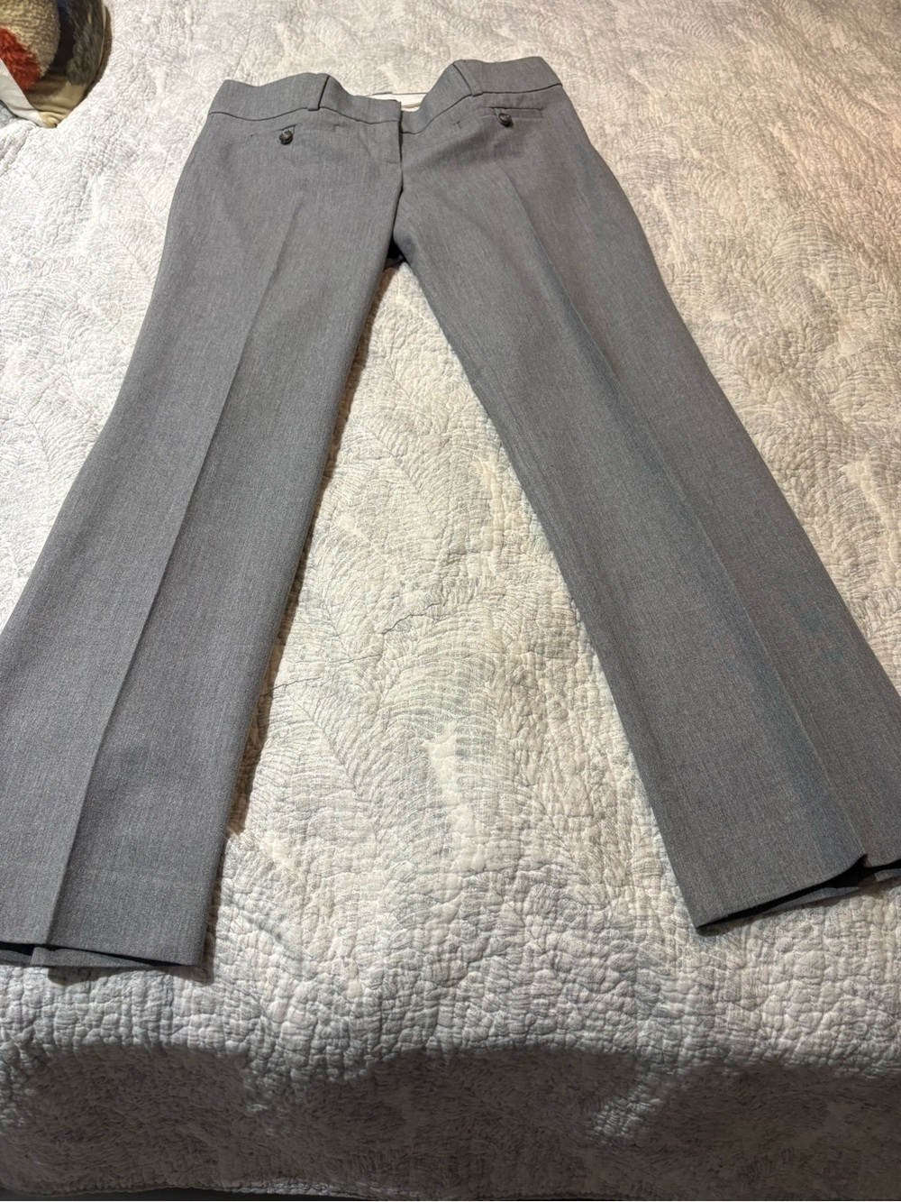 LOFT Gray Women's Dress Trousers - Straight Leg